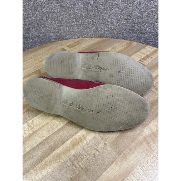 Salvatore Ferragamo Men's Red Leather Loafers Size - 8